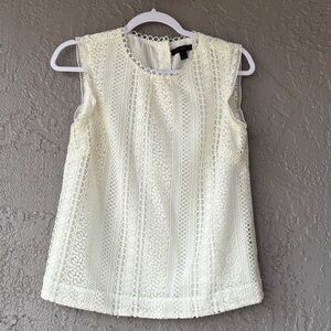 J. Crew Cream Lace Sleeveless Top
